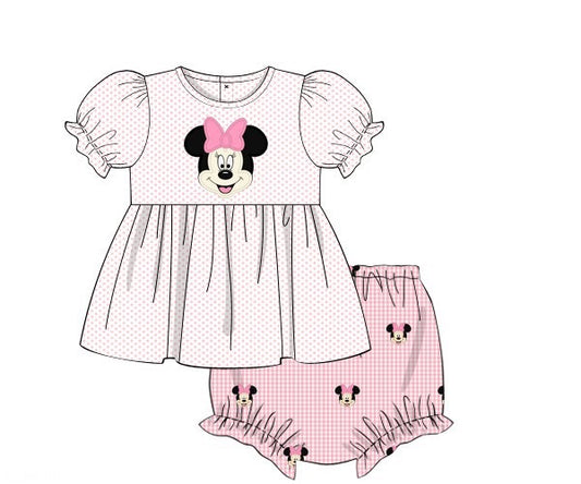 PREORDER 45: RERUNS - Applique Mouse Girl Diaper Set