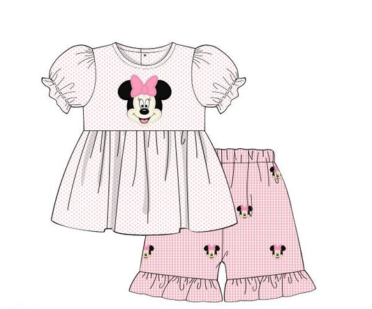 PREORDER 45: RERUNS - Applique Mouse Girl Short Set