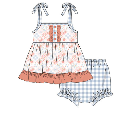PREORDER 46: SPRING 1 - Elli’s Berry Patchwork Girl Diaper Set