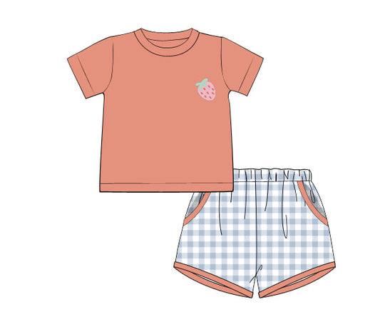 PREORDER 46: SPRING 1 - Elli’s Berry Patchwork Boy Shortie Set