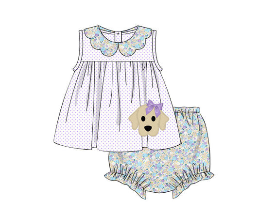 PREORDER 46: SPRING 1 - Springtime Pup Girl Diaper Set