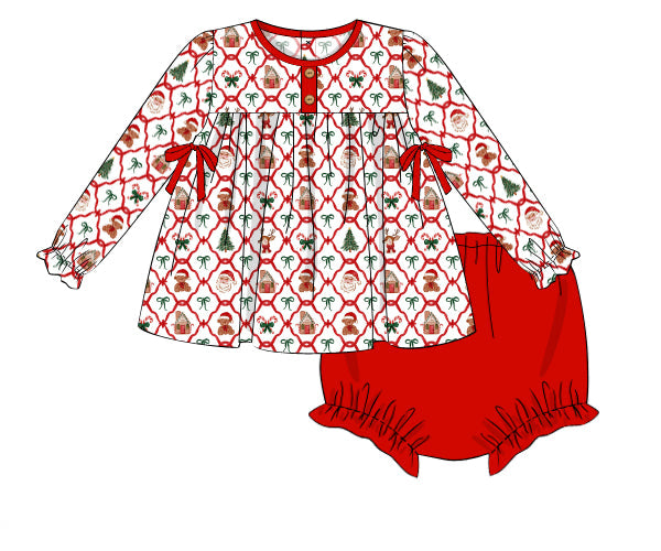 RTS - Christmas Eve Crew Girl Diaper Set