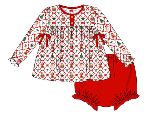 RTS - Christmas Eve Crew Girl Diaper Set