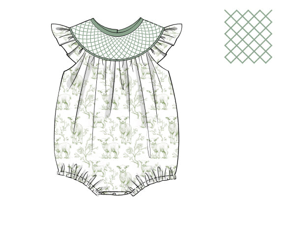 PREORDER 46: SPRING 1 - Little Lamb Toile Girl Bubble