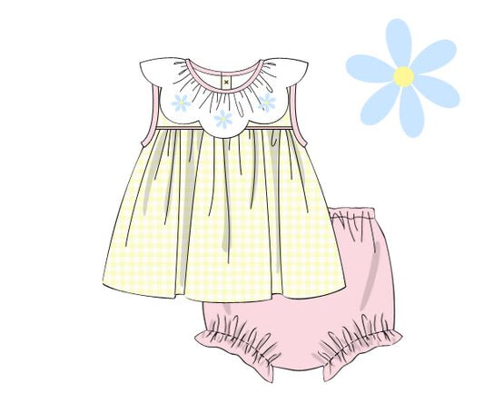 PREORDER 46: SPRING 1 - Spring 1 Girls Only - Darling Daisies Girl Diaper Set
