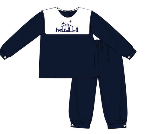 RTS - Velvet Nativity Boy Pant Set