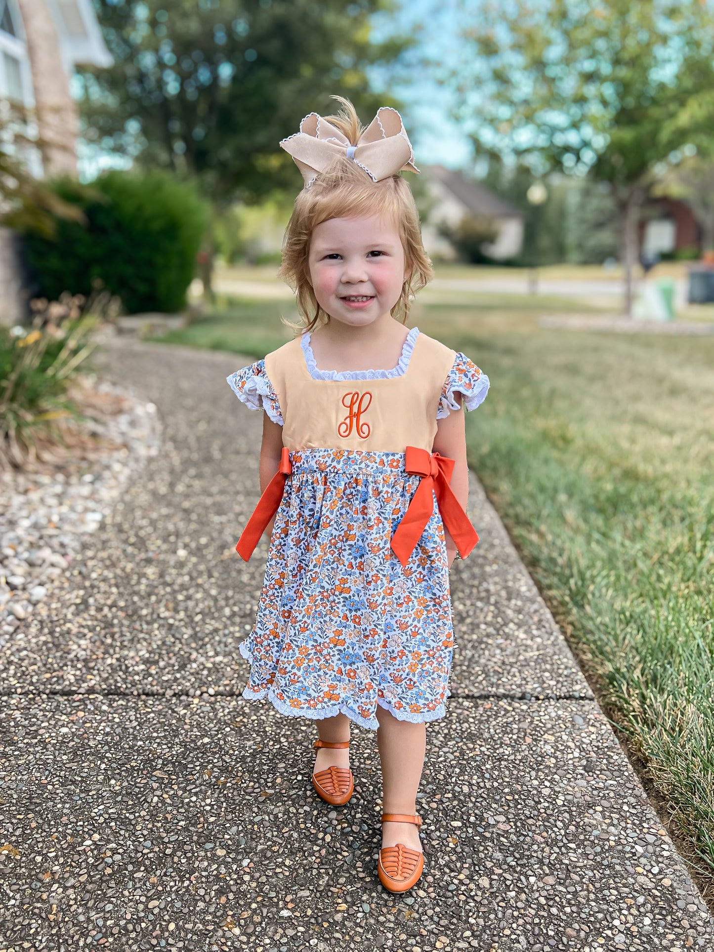 Harvest Time Floral Girl Dress -NO MONOGRAM