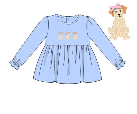 RTS - Winter Mix/Match - French Knot Dog Trio Girl Shirt