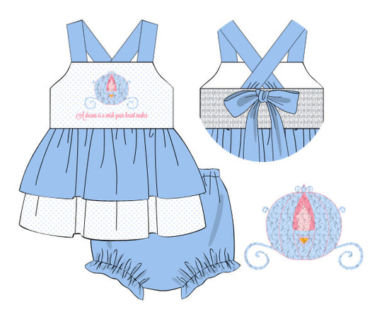 PREORDER 50: RERUNS - French Knot Carriage Girl Diaper Set