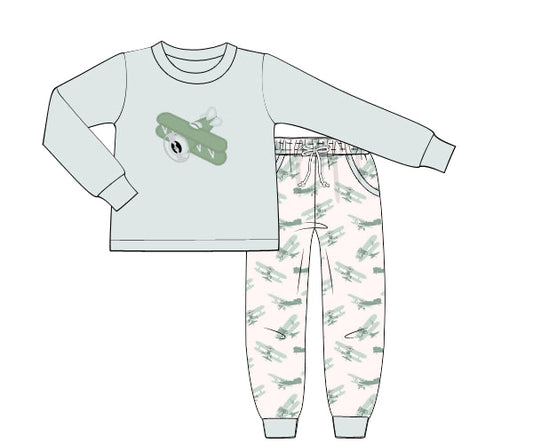 RTS - Winter Boys Only - Vintage Plane Boy Jogger Set