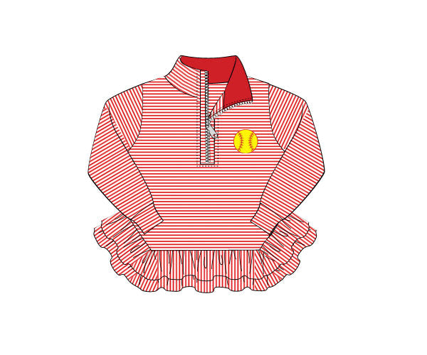 PREORDER 59: TTS - TTS Shirt Only - Softball Girl Quarter Zip