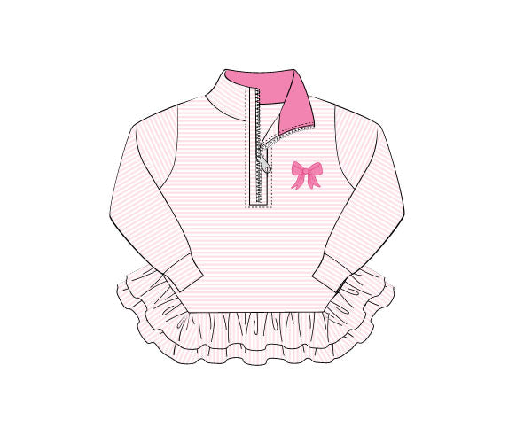 PREORDER 59: TTS - TTS Shirt Only - Pink Bow Girl Quarter Zip