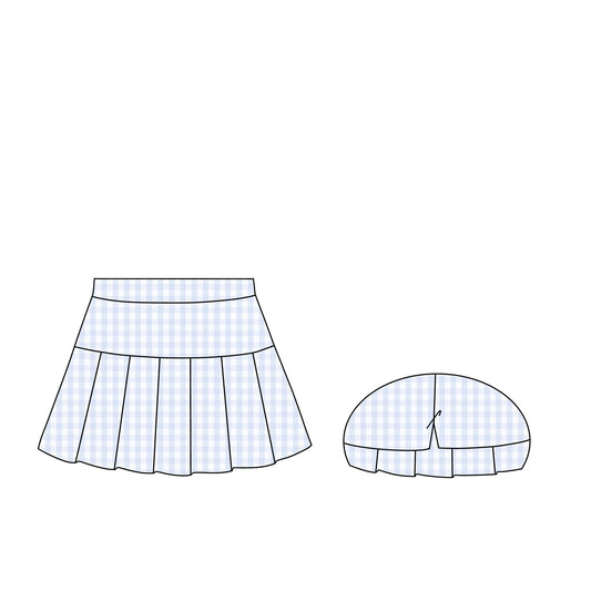 PREORDER 48: SUMMER 1 - Summer Mix/Match - Blue Gingham Skort