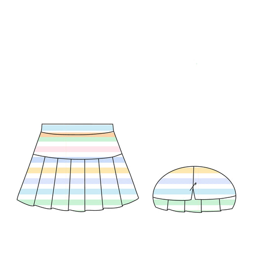 PREORDER 48: SUMMER 1 - Summer Mix/Match - Pastel Stripes Skort