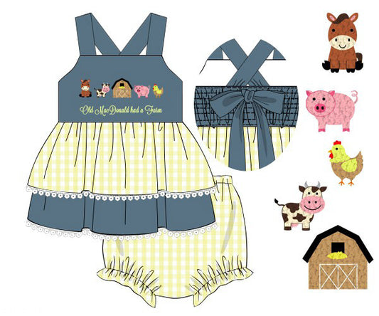 PREORDER 48: SUMMER 1 - Summer FK Farm Girl Diaper Set