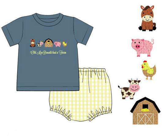 PREORDER 48: SUMMER 1 - Summer FK Farm Boy Diaper Set