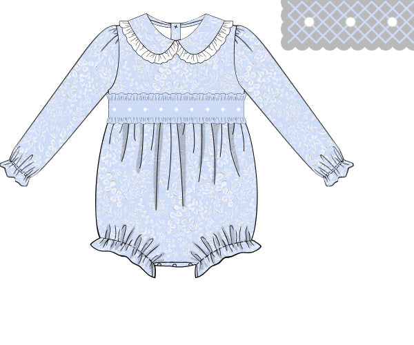 RTS - Blue Winter Pearls Girl Bubble