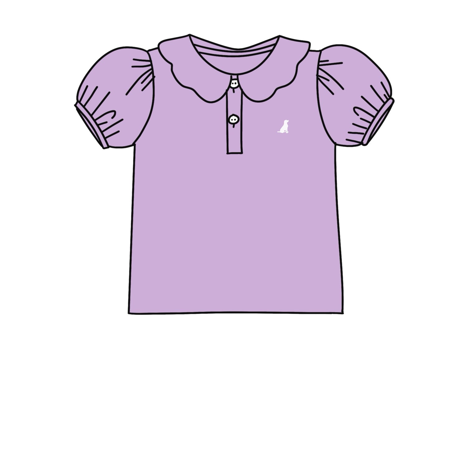 PREORDER 48: SUMMER 1 - Summer Mix/Match - Purple Puff Sleeve Top