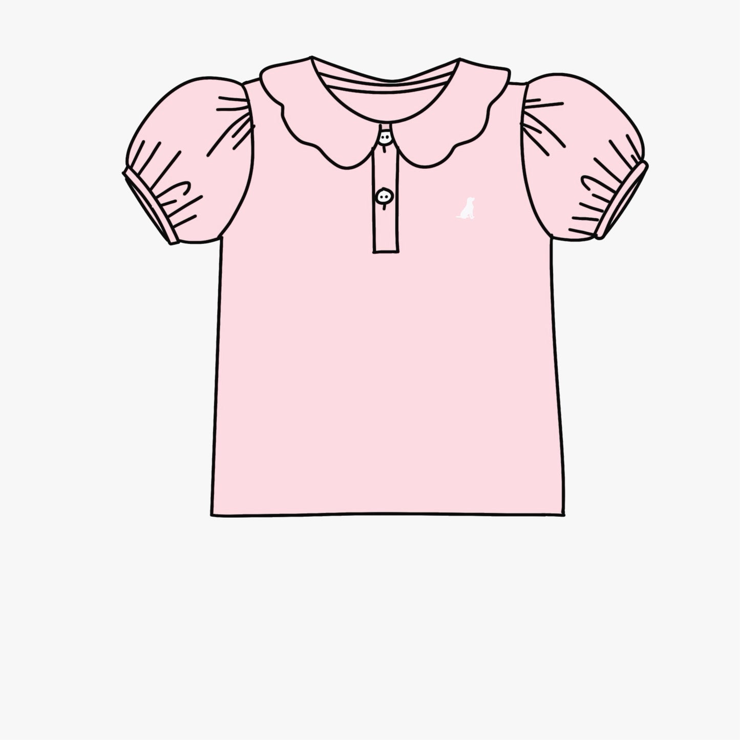 PREORDER 48: SUMMER 1 - Summer Mix/Match - Pink Puff Sleeve Top