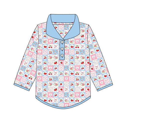 PREORDER 57: WINTER - Winter Shirt Only - Quilted Berry Darling Quarter Button Up