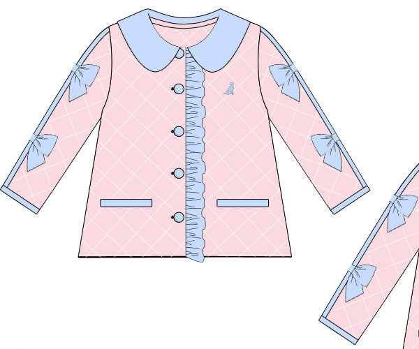 PREORDER 57: WINTER - Winter Shirt Only - Preppy Quilted Coat - Pink