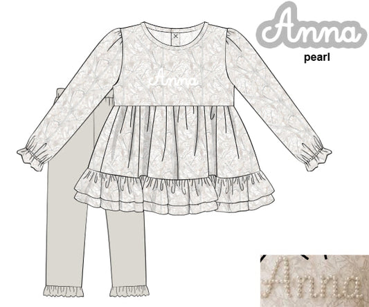 PREORDER 57: WINTER - Pearls & Camo Girl Pant Set