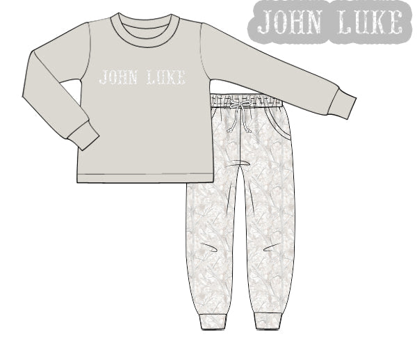 PREORDER 57: WINTER - Pearls & Camo Boy Jogger Set