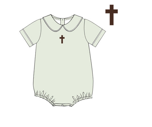 PREORDER 46: SPRING 1 - Embroidered Cross Boy Bubble