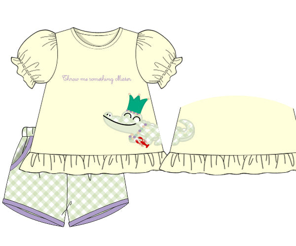 RTS - Throw Me Something Mister Girl Shortie Set