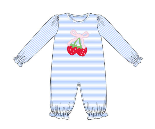 PREORDER 44: TRANSITION TO SPRING - Applique Transition Sets - Strawberry Girl Romper