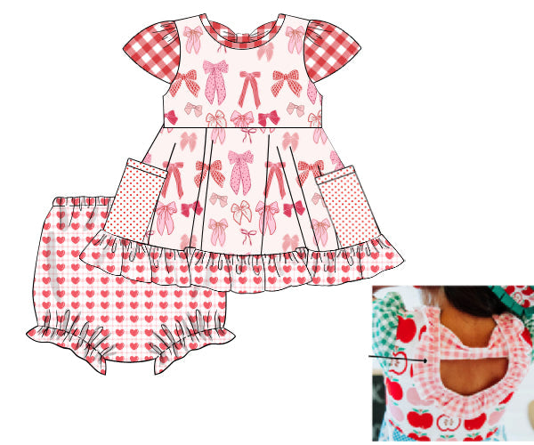 PREORDER 59: TTS - TTS Girls Only - Tied With Love Girl Diaper Set