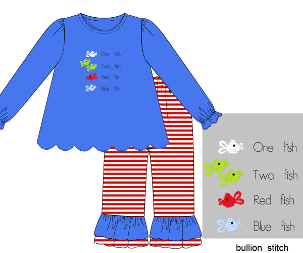 PREORDER 59: TTS - One Fish, Two Fish Girl Pant Set