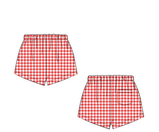 PREORDER 48: SUMMER 1 - Summer Mix/Match - Red Gingham Shorties