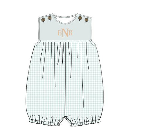 RTS - Spring Sage Boy Romper - NO MONOGRAM