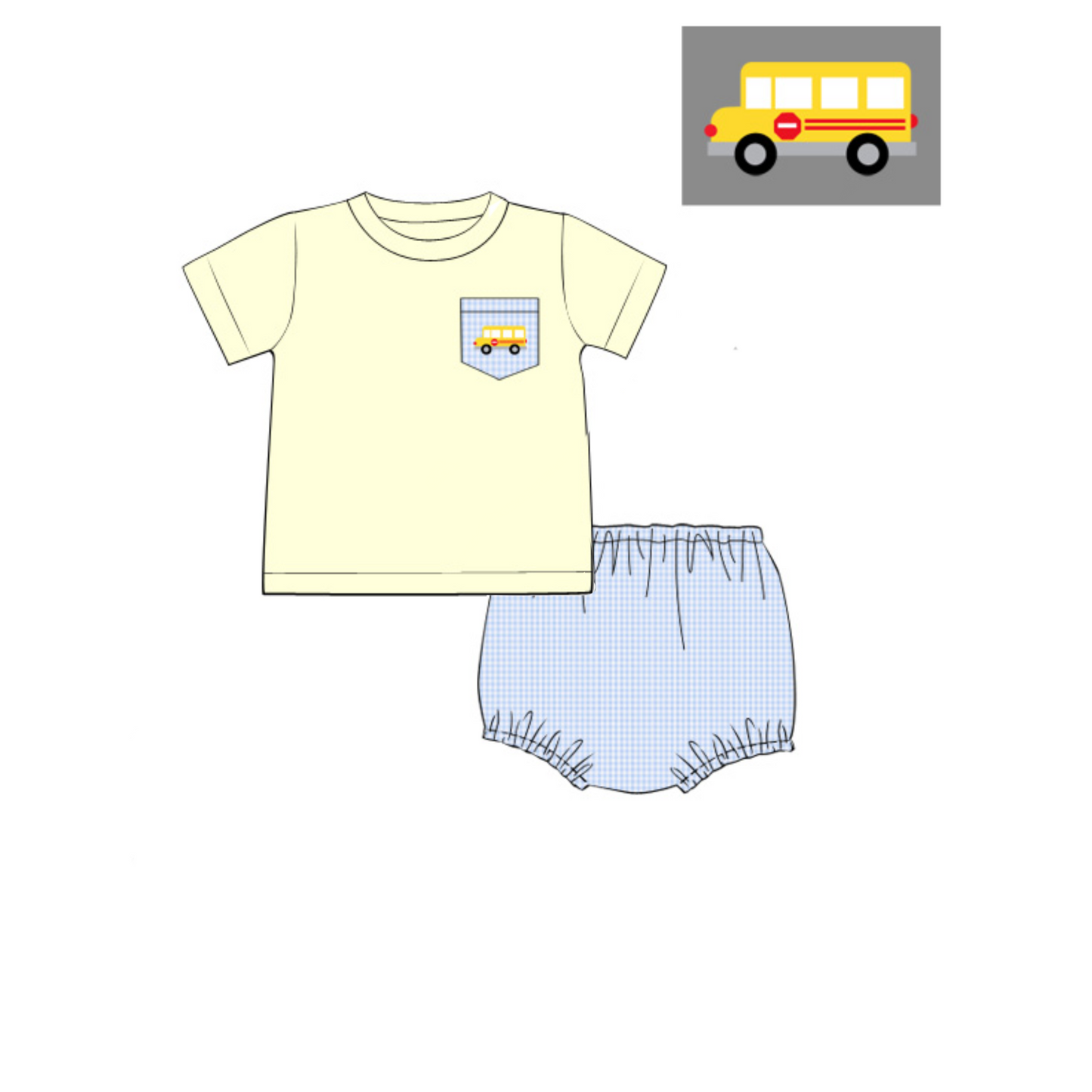 PREORDER 49: SUMMER PT 2 - Wheels On The Bus Boy Diaper Set