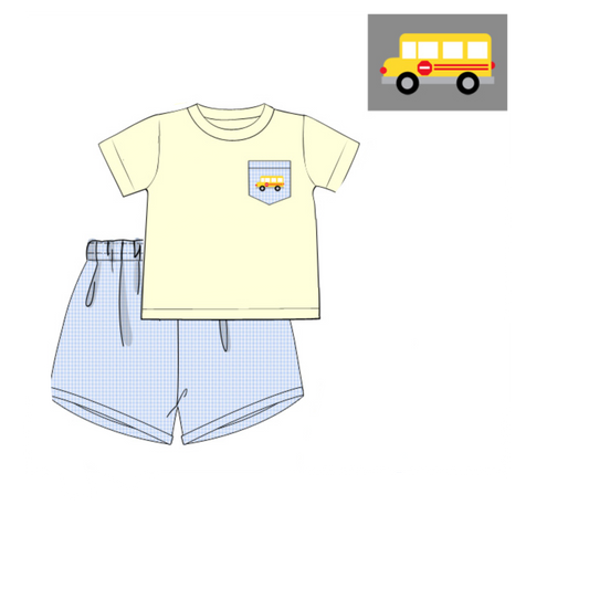PREORDER 49: SUMMER PT 2 - Wheels On The Bus Boy Shortie Set