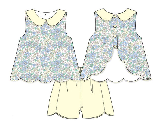 RTS - Elisabeth Floral Girl Short Set