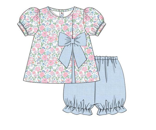 RTS - Sophia Floral Girl Bubble Short Set