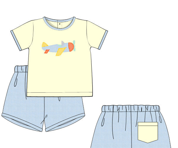PREORDER 46: SPRING 1 - Spring 1 Boys Only - Spring Into Flight Boy Shortie Set