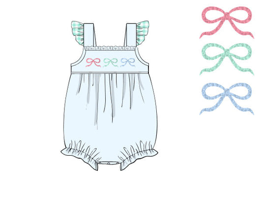 PREORDER 48: SUMMER 1 - Summer 1 Girls Only - French Knot Bows Girl Bubble