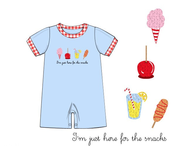 French Knot Fair Snacks Boy Romper