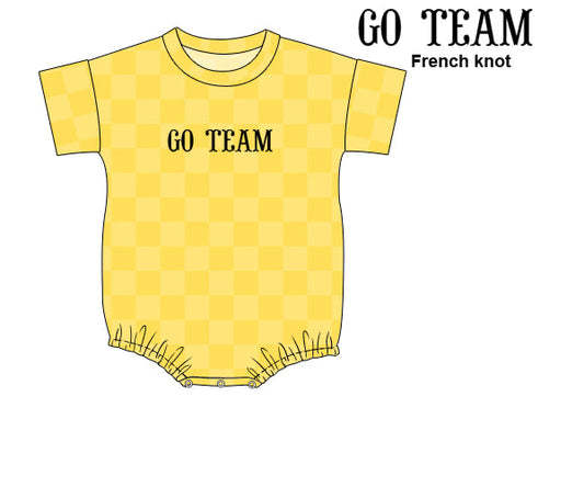 RTS - COLLEGIATE - Collegiate Checkered Sets Bubble - Black/Gold. Monogrammed -"GAME DAY”