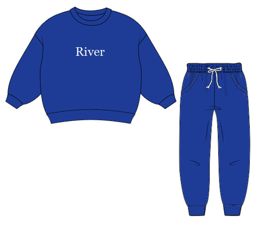 RTS - COLLEGIATE - Gameday Warm Ups Boy Jogger Set - Blue “NO MONO”