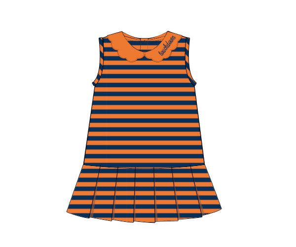 RTS - COLLEGIATE - Campus Spirit Girl Dress - Orange/Navy - NO MONO