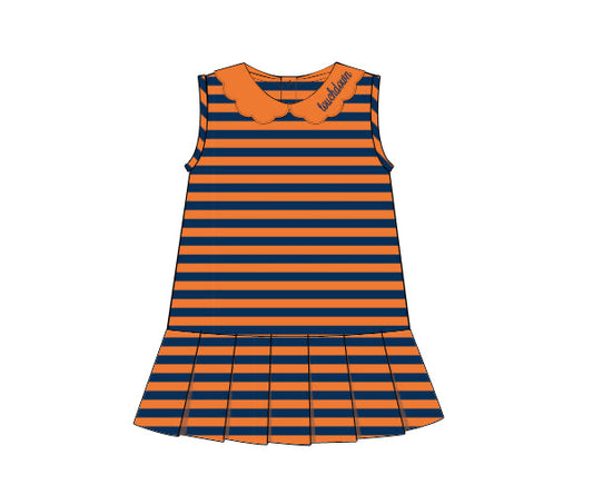 RTS - COLLEGIATE - Campus Spirit Girl Dress - Orange/Navy - NO MONO