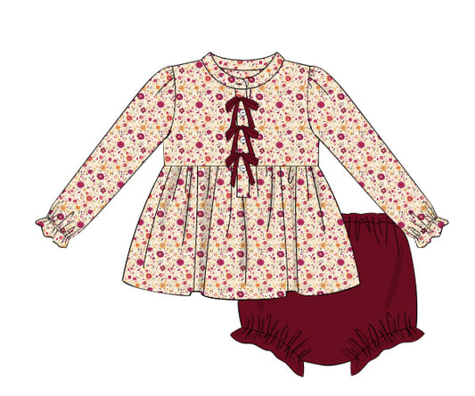 PREORDER 52: AUTUMN BASICS - Juliana’s Fall Floral Girl Diaper Set