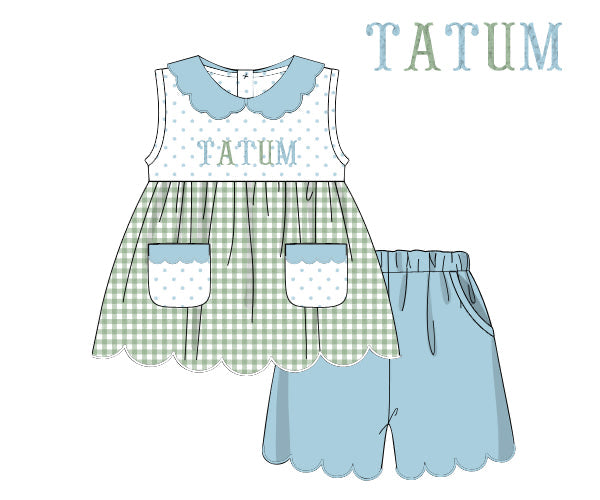 PREORDER 60: SPRING PT 1 - Spring FK Names Girl Short Set