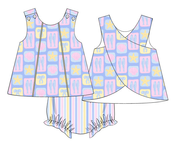 PREORDER 60: SPRING PT 1 - Pastel Paradise Girl Diaper Set