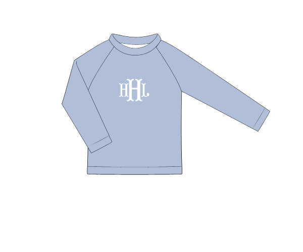 PREORDER 60: SPRING PT 1 - Seaside Shell Patchwork Boy Rashguard Top