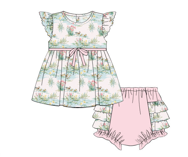 PREORDER 60: SPRING PT 1 - Spring Mallards Girl Diaper Set